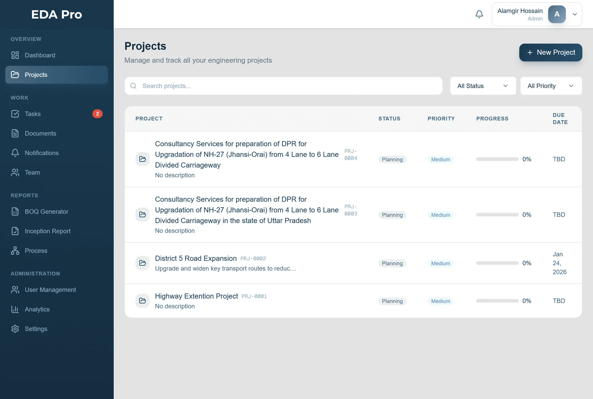 Engineering Design & Automation Dashboard - BOQ Generation & Document Processing